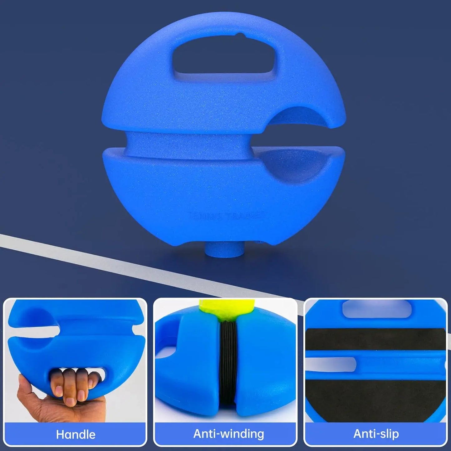 Set Allenamento Tennis Individuale con Base e Corda Elastica – Trainer Rimbalzo Tennis
