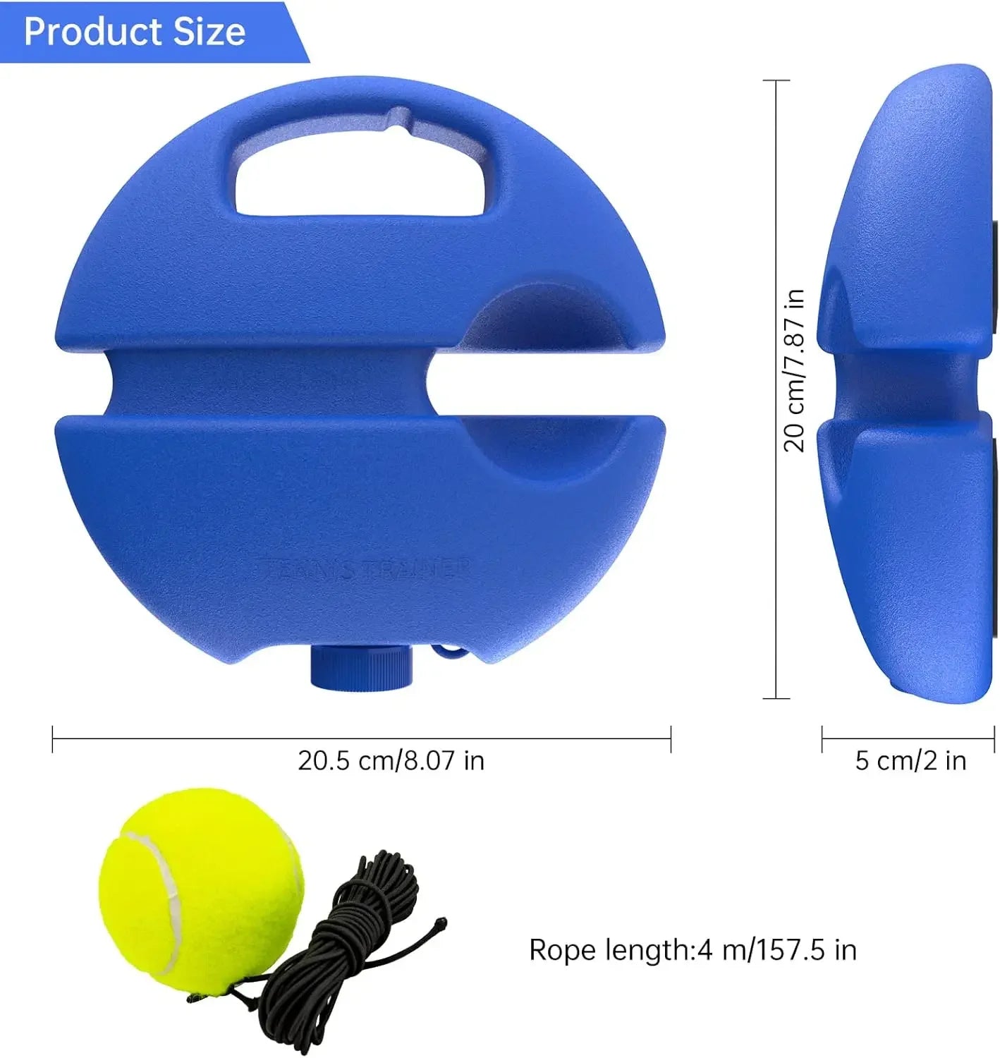 Set Allenamento Tennis Individuale con Base e Corda Elastica – Trainer Rimbalzo Tennis